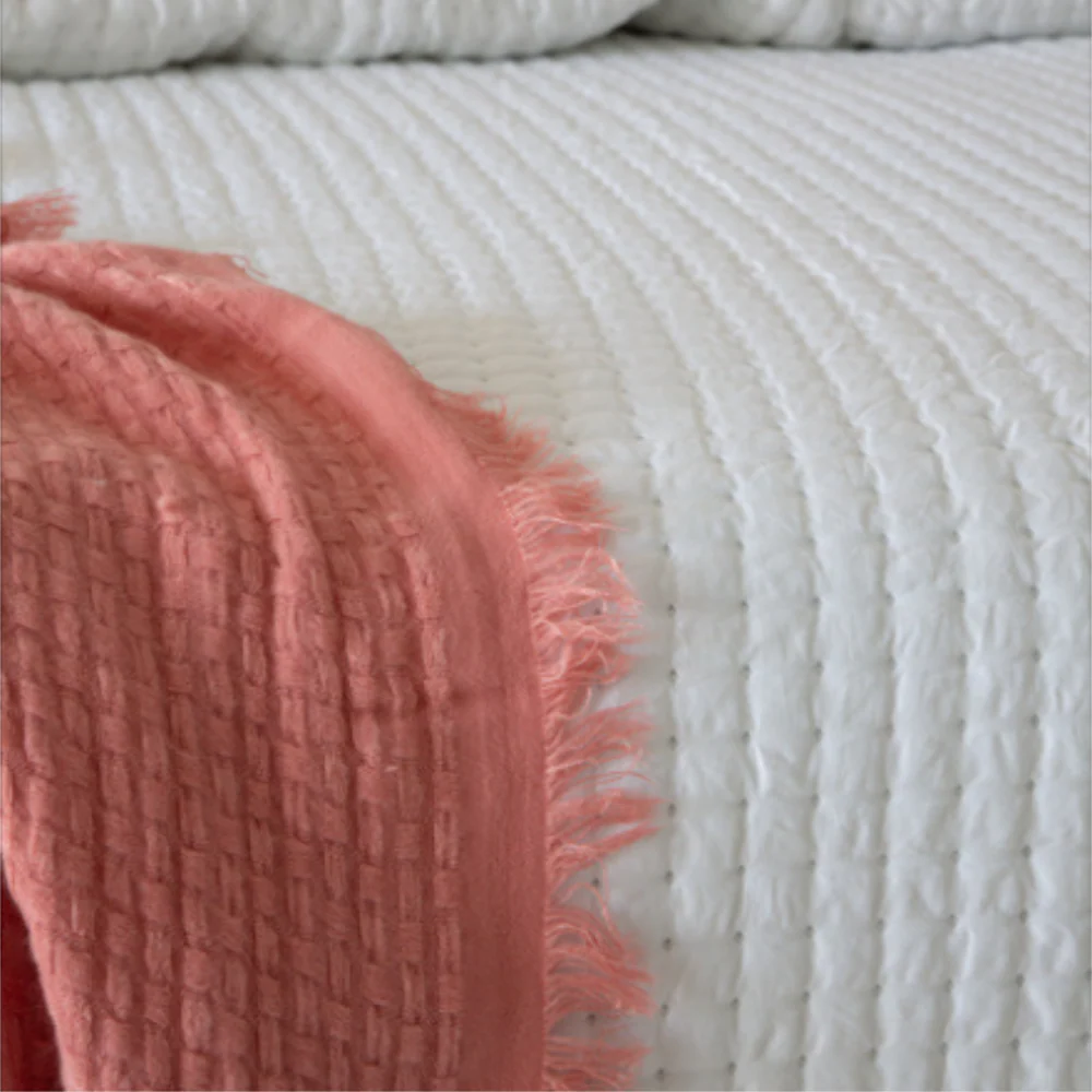 Colcha Bouti blanca Azara FUN&DECO - Imagen 3