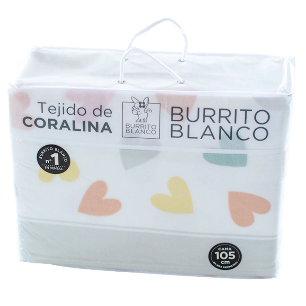 Sábana Coralina con corazones modelo TRC992 de Burrito Blanco - Imagen 6