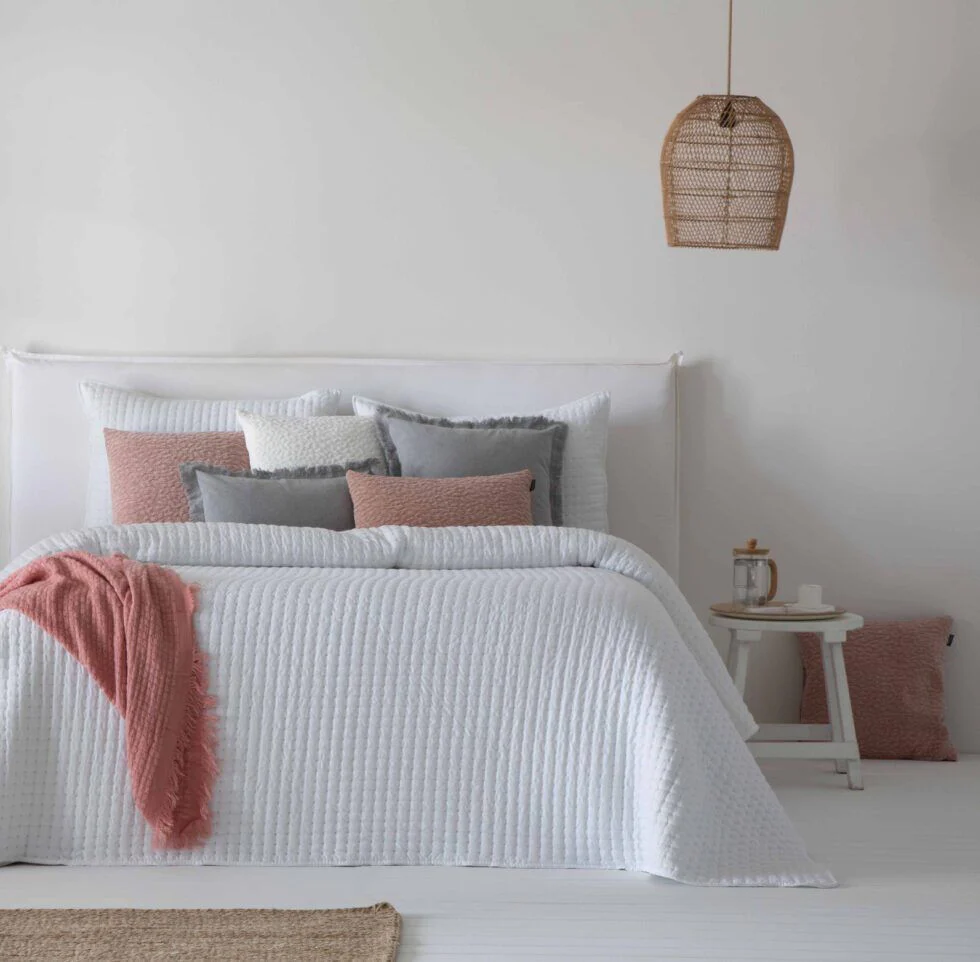 Colcha Bouti blanca Azara FUN&DECO