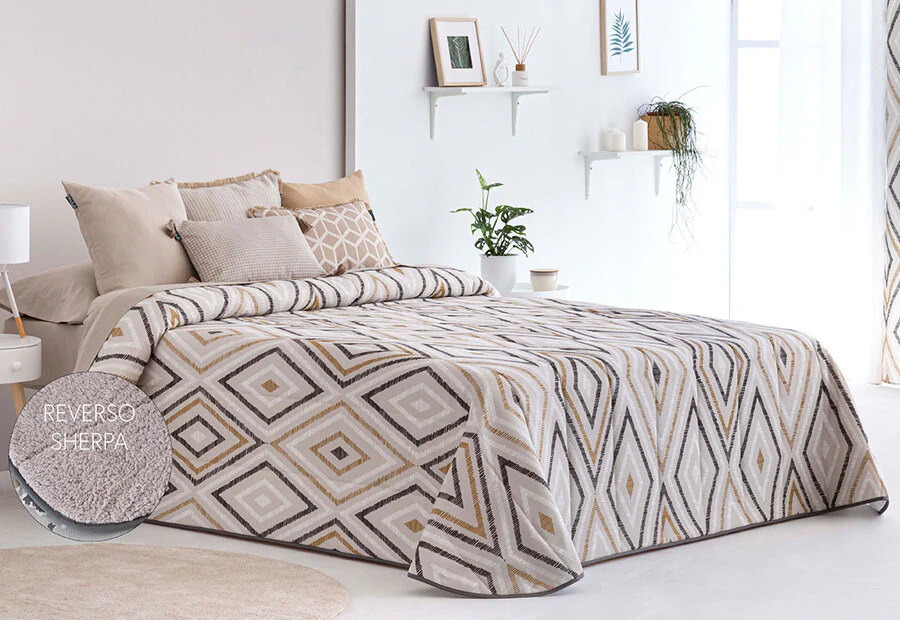 Edredón sherpa Zafra Beige Confecciones Paula