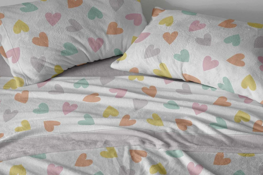 Sábana Coralina con corazones modelo TRC992 de Burrito Blanco - Imagen 4